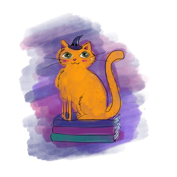 Cute Wizard Cat Digital