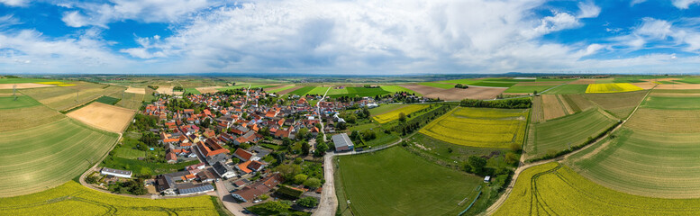 360° Luftbild Panorama - Monzernheim in der Rheinpfalz