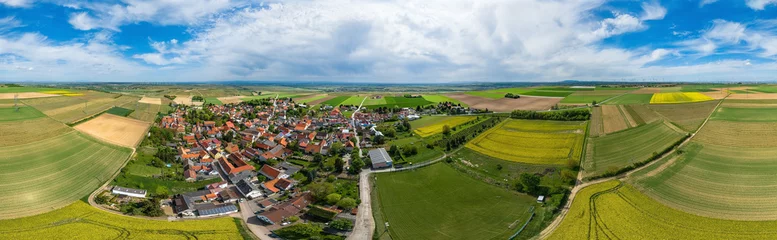 Foto auf Acrylglas 360° Luftbild Panorama - Monzernheim in der Rheinpfalz © Mathias Weil