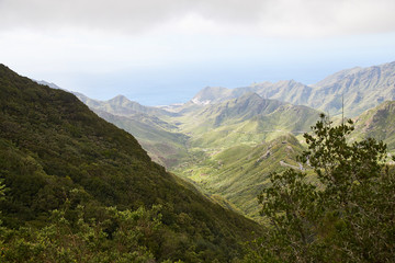 green volcano mountains in tenerife