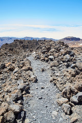 rocky desert landscape on top of teide volcano tenerife