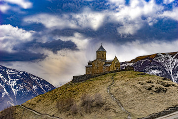 Church View. Gergeti, Stepantsminda, Georgia, May.2017