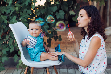 Happy boy with mother 