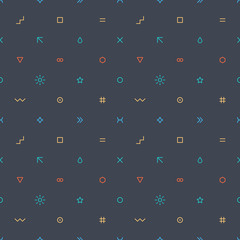 Seamless pattern in thin flat style