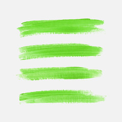 Obraz premium Acrylic art brush painted textured stripes set isolated vector background. Watercolor stroke grunge set.