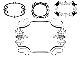 Calligraphy black corner frame design