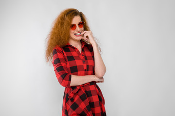 Attractive woman in fashionable eyeglasses