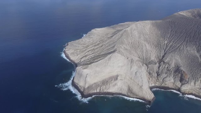 Aerial view of san benedicto island and its volcano, archipelago of revillagigedo, mexican pacific.