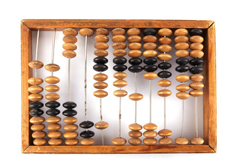 Old retro abacus isolated