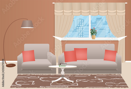Living Room Interior Design With Furniture Domestic Room