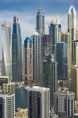 Fototapeta na wymiar Skyscrapers of a Big City, Dubai, United Arab Emirates, Jan.2018