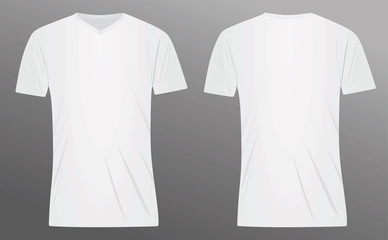 White v neck t shirt. vector illustration