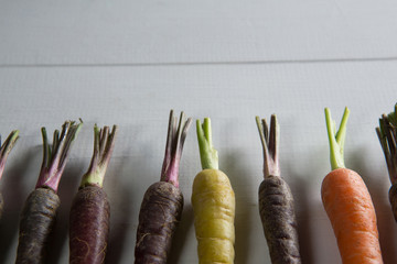 Close-up of carrots on table