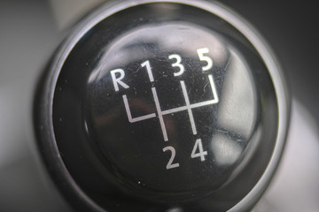 The image of gearstick close up