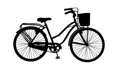 Fototapeta na wymiar a picture of the silhouette of a city bike