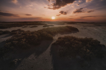 sunset, sky, sea, beach, sun, sunrise, landscape,