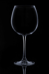 glass in black background