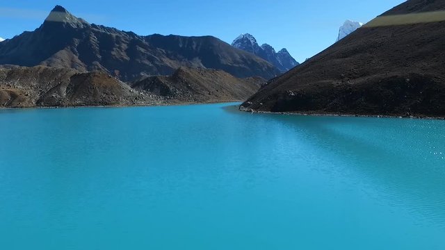 Gokyo Lakes are oligotrophic lakes in Nepals Sagarmatha National Park, located at an altitude of 4,700 m above sea level.