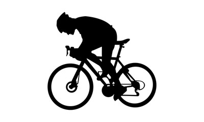 Fototapeta na wymiar silhouette of men riding bikes in the race
