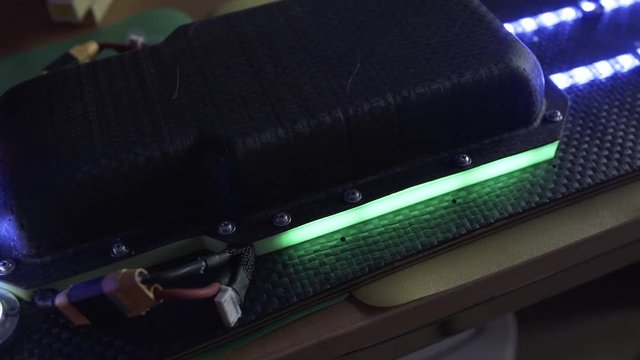 Electric longboard led lighting, carbon skate, board, assembling selfmade project