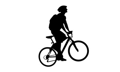 Obraz na płótnie Canvas vector boy riding a mountain bike as the road uphill.