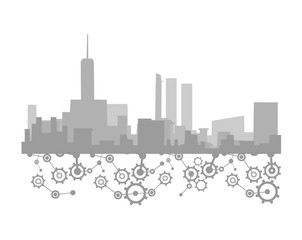 Tech city illustration
