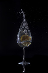 splash, water, liquid lemon