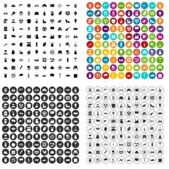 100 mill icons set vector in 4 variant for any web design isolated on white