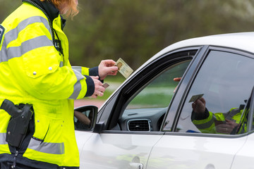 Verkehrskontrolle der Polizei