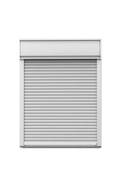 White metal shutter window isolated on white background