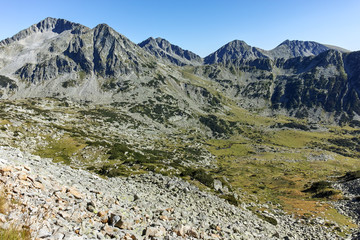 Amazing Panorama with kamenitsa, Yalovarnika, The Tooth and the Dolls peaks, Pirin Mountain, Bulgaria