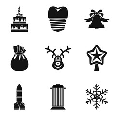 Celebration of winter icons set. Simple set of 9 celebration of winter vector icons for web isolated on white background