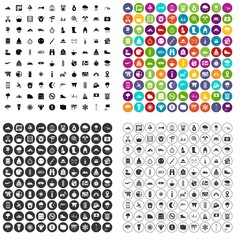 Fototapeta na wymiar 100 mountaineering icons set vector in 4 variant for any web design isolated on white