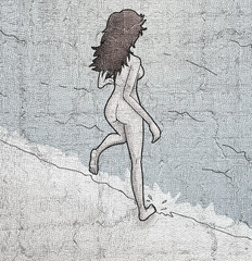Fototapeta premium Woman in beach illustration