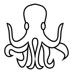 Octopus icon. Outline illustration of octopus vector icon for web