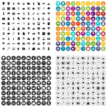 100 natural disasters icons set vector in 4 variant for any web design isolated on white