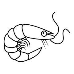 Shrimp icon. Outline illustration of shrimp vector icon for web