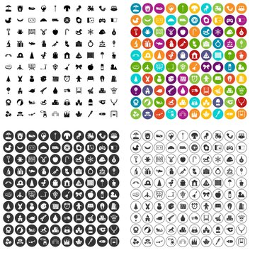 100 nursery school icons set vector in 4 variant for any web design isolated on white