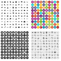 Fototapeta premium 100 ocean icons set vector in 4 variant for any web design isolated on white