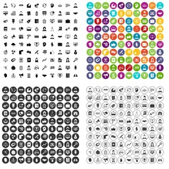 100 office clerk icons set vector in 4 variant for any web design isolated on white