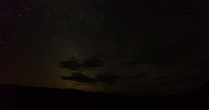 Timelapse Of Stars Moving Across The Landscape Of The Salt Flats In Badwater Basin In Death Valley National Park Showing The Milky Way In Spring Time