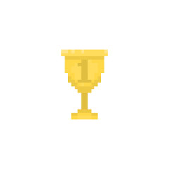Pixel gold goblet for games and websites