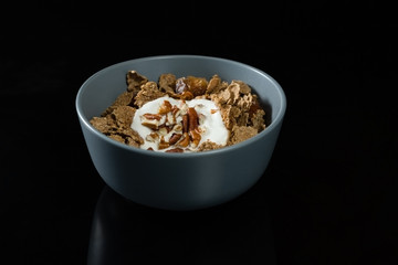 Bowl of breakfast cereals