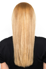 Naklejka premium Beautiful blonde long hair from behind