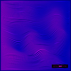 Blue pink abstract wavy texture. Vector background.