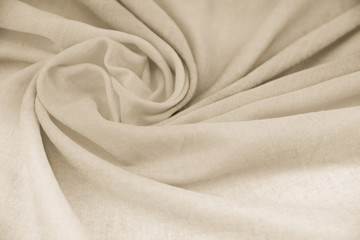 Textures of natural linen and cotton fabric beige for the background  
