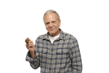 Fototapeta premium Senior man holding cigar