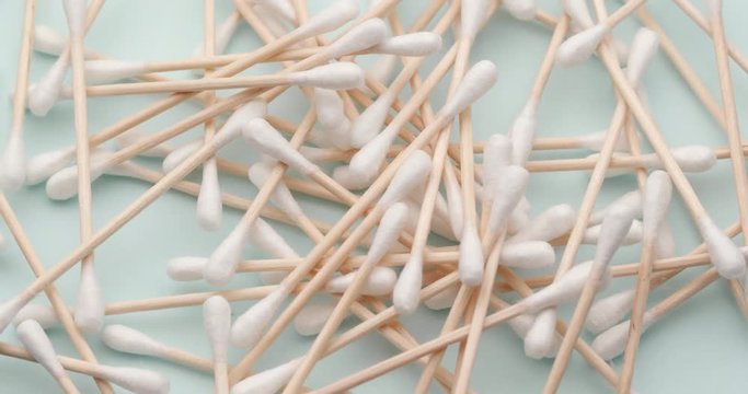 Pile of Cotton swabs in rotation