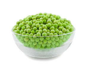 Dried Green Peas on White Background