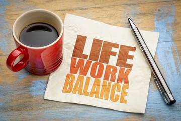 life work balance concept on napkin